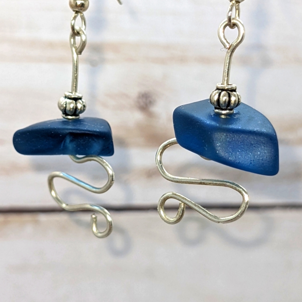 Sterling Silver beach Glass Earrings